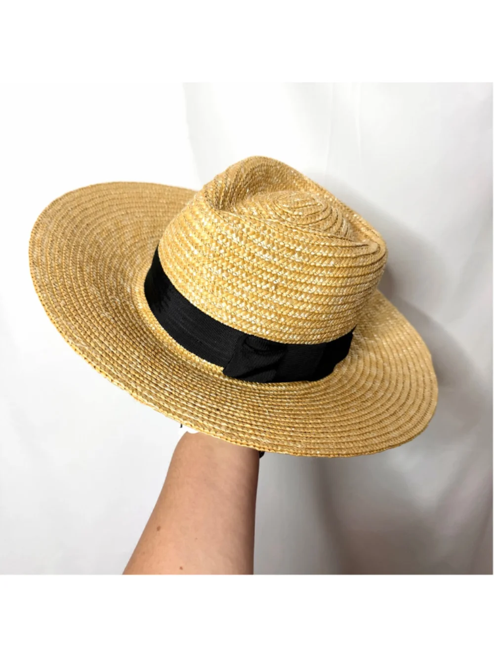 Women's Brixton Beige Joanna Straw Hat with Black Band Size XS